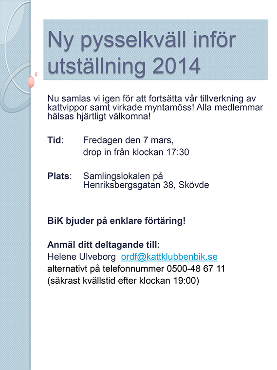 Pysselkväll inför utställning 2014